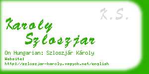 karoly szloszjar business card