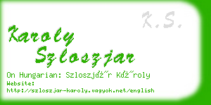 karoly szloszjar business card